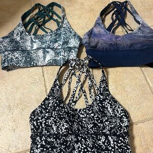 Set of Three lululemon  Patterned Sports Bras Sz 4